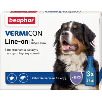 Antiparazitikum pro psa BEAPHAR Vermicon Line-On Dog L Kapky proti blechám a klíšťatům pro velké psy 3x4,5 ml