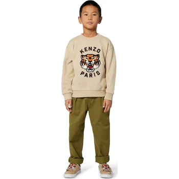Chlapecká mikina Dětská bavlněná mikina Kenzo Kids K61432.114.150 béžová 12X, vel. 150
