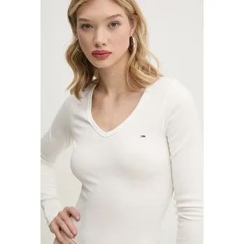 Tričko s dlouhým rukávem Tommy Jeans DW0DW17990 béžová 01C, vel. L