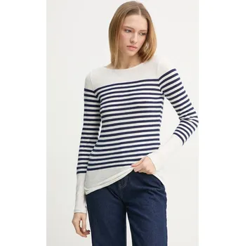 Pánské oblečení Bavlněné tričko s dlouhým rukávem Marc O'Polo 502219652597 béžová 01X, vel. M