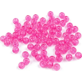 Korálek Plastové korálky kraklované Ø6 mm Varianta: 4 (35) pink, Balení: 30 g