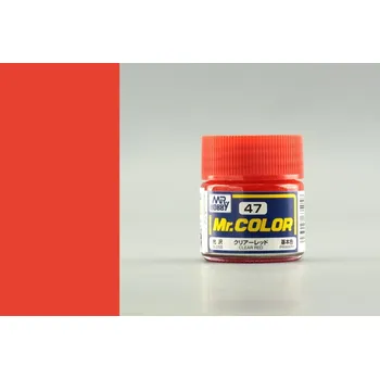 Modelářská barva Mr. Color 047 - Clear Red - Transparentní červená (10ml) - Gunze C047