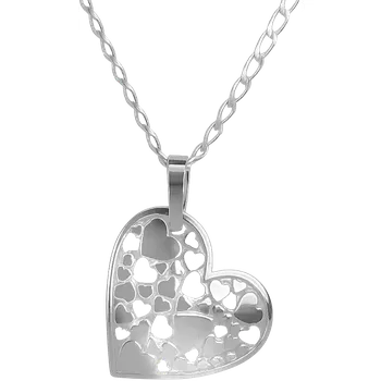 Náhrdelník Yoowey Přívěsek s řetízkem stříbrný srdce KO6149_FI040_45