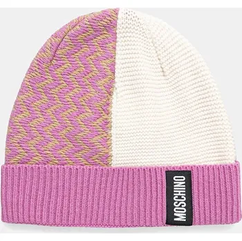 Čepice Čepice s vlnou Moschino růžová barva, M3338 65448 M3338.65448 30X, vel. ONE SIZE