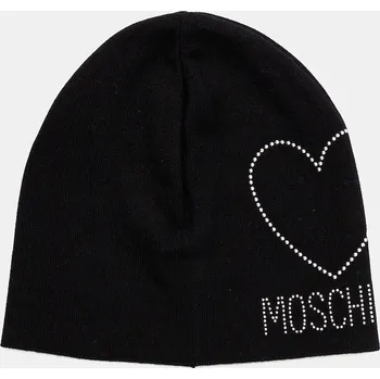 Čepice Vlněná čepice Moschino černá barva, M3332 65451 M3332.65451 99X, vel. ONE SIZE