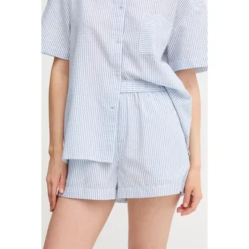 Dámské kraťasy Kraťasy Tommy Hilfiger dámské, modrá barva, medium waist, UW0UW05867 50X, vel. L