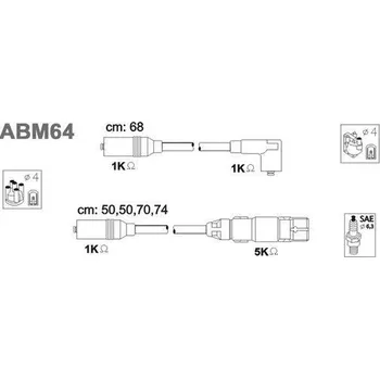 Zapalovací kabel Sada kabelů pro zapalování, ABM64