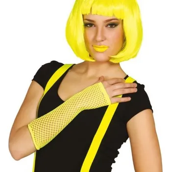 Karnevalový doplněk Síťované rukavice žluté Fiestas Guirca