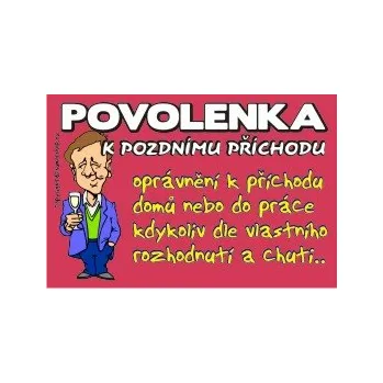 Tiskopis Povolenka k pozdnímu příchodu 327883