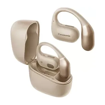 Sluchátka Panasonic RB-F10 bezdrátová sluchátka Open Design (dva mikrofony pro hovory a ENC, Bluetooth 5.4 a Multipoint, voděodolnost IPX4), béžová