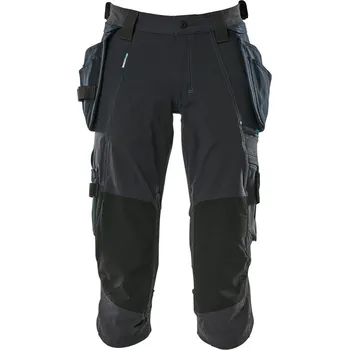 MASCOT® Tříčtvrteční kalhoty se závěsnými kapsami Černá modrá Velikost: 51