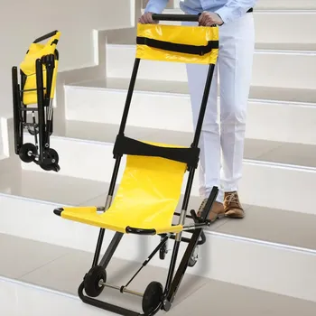 Jídelní židle Ruční schodišťová židle skládací nouzový schodišťový invalidní vozík se 4 kolečky, přenosná transportní schodišťová židle
