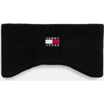 Čepice Bavlněná čelenka Tommy Jeans AW0AW17898 černá 99X, vel. ONE SIZE