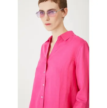 Dámská košile Lněná košile Medicine dámská, fialová barva, relaxed, s klasickým límcem RS24.KDD902 45X, vel. L