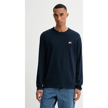Pánské tričko Bavlněné tričko s dlouhým rukávem Tommy Jeans tmavomodrá barva, DM0DM21974 59X, vel. M