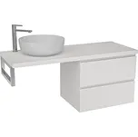 Cerano Navira Pro Deska pod umyvadlo 161x46,5x3,6 cm, skříňka Carole 79 cm, bílá matná, konzole chrom, CER-606228