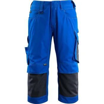 Pánské kalhoty MASCOT® Tříčtvrteční kalhoty s kapsami na kolenou Zrnitá modrá/černá modrá Velikost: 47