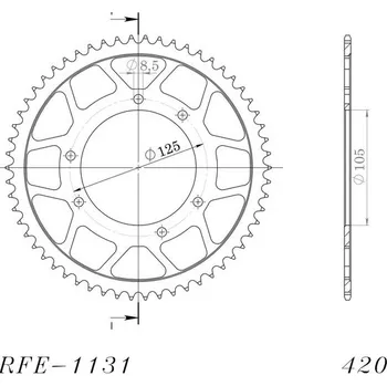 Řetězová sada pro motocykl Řetězová rozeta SUPERSPROX RFE-1131:58-BLK černý 58 zubů, 420