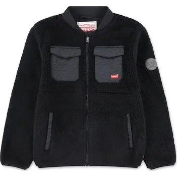 Chlapecká bunda Dětská bunda Levi's UTILITY PKT SHERPA JKT černá barva, 9EN627 99X, vel. 140