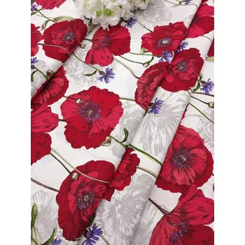 Látka 100% bavlna - velké vlčí máky