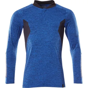 Pánské tričko MASCOT® Polokošile s dlouhým rukávem Azurově modrý melánž/černomodrá Velikost: XS