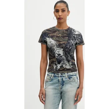 Pánské oblečení Bavlněné tričko Diesel T-UNCUTIE-LONG-R1 A19551.0DLBM šedá 90A, vel. XS