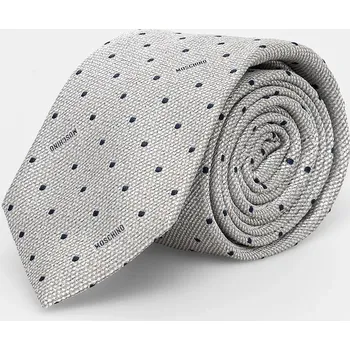Kravata Hedvábná kravata Moschino šedá barva, M5513 55058 M5513.55058 09X, vel. ONE SIZE