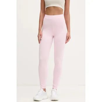 Dámské legíny Legíny adidas Essentials Linear dámské, růžová barva, s potiskem, JD3156 03X, vel. M