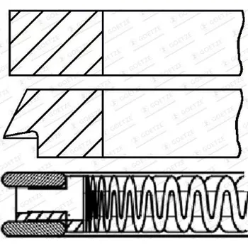Píst motoru Sada pístních kroužků, 08-424307-00