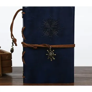 DCH Kožený zápisník VINTAGE Pirate Barva: Modrá