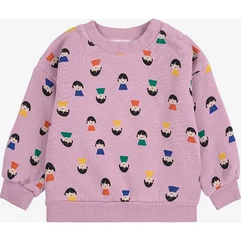 Kojenecké oblečení Dětská bavlněná mikina Bobo Choses Game Pawns 225AB050 fialová 04X, vel. 68