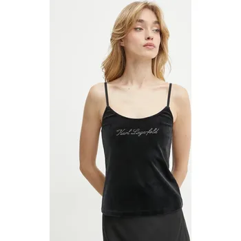 Dámské tričko Velurový top Karl Lagerfeld A1W44006 černá 99X, vel. S
