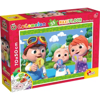 Puzzle Lisciani CoComelon Maxi 35 čísla 2v1 70x50 cm