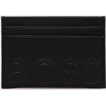 Peněženka Kožené pouzdro na karty BOSS černá barva, 50470809 99X, vel. ONE SIZE