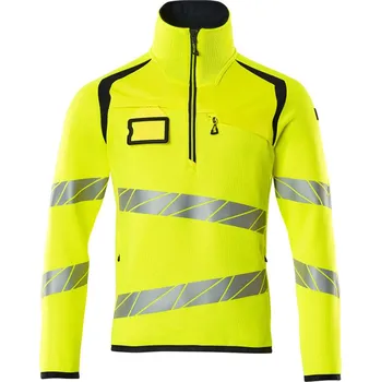 MASCOT® Pletený svetr s krátkým zipem Hi-vis žlutá/černo modrá Velikost: M