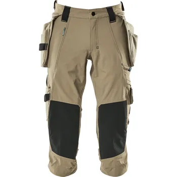MASCOT® Tříčtvrteční kalhoty se závěsnými kapsami Světlá khaki Velikost: 50