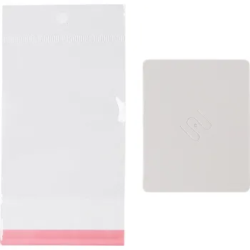 Galanterie Papírová karta na brož se sáčkem s eurozávěsem 6x7,5 cm, barva 2 bílá