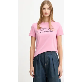 Tričko Versace Jeans Couture 79HAHT05.CJ03T růžová 39X, vel. XS