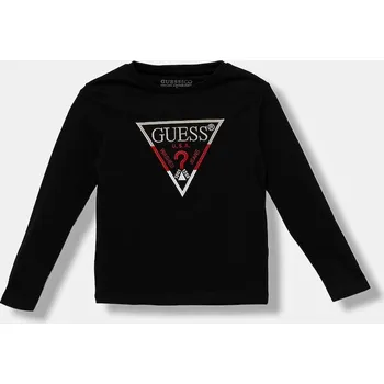 Dětské bavlněné tričko s dlouhým rukávem Guess N5BI21.I3Z14.9BYA černá 99X, vel. 96-104