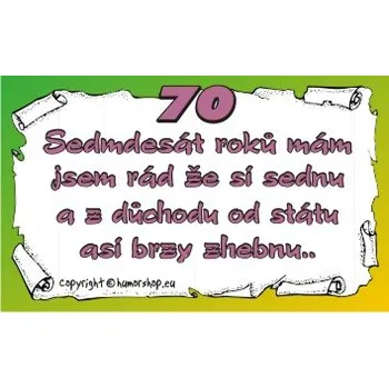 Žertovný předmět Průkaz 70 pro muže 327937