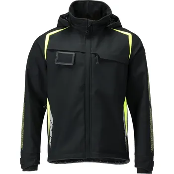 pracovní bunda MASCOT® Softshell bunda s kapucí Černá/hi-vis žlutá Velikost: M