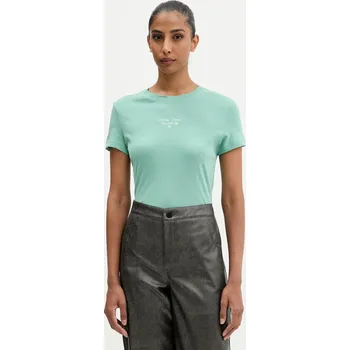 Pánské oblečení Tričko Tommy Jeans DW0DW21542 zelená 78X, vel. L