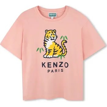 Dětské bavlněné tričko Kenzo Kids K61379.114.150 růžová 30X, vel. 114