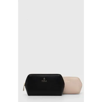 Kožená kosmetická taška Furla 2-pack černá barva WE00453.ARE000.BBR00