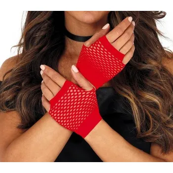 Karnevalový doplněk Síťované rukavice červené Fiestas Guirca