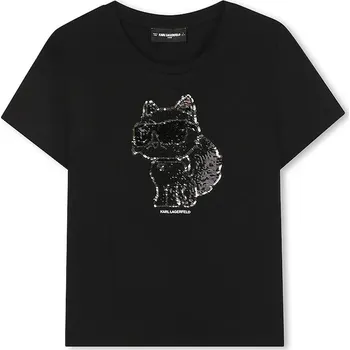 Dívčí tričko Dětské tričko Karl Lagerfeld černá barva, Z30944 Z30944.86.108 99X, vel. 102