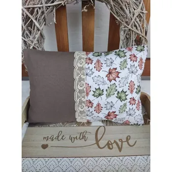 Polštář Nahřívací polštářek s levandulí a pohankou – podzimní listí & hnědá