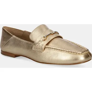 Dámské mokasíny Kožené mokasíny MICHAEL Michael Kors Lena dámské, zlatá barva, na plochém podpatku, 40R5LEFP1M.740 10Y, EUR 38