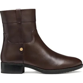 Dámské kozačky Kožené kotníkové boty Geox D FELICITY dámské, vínová barva, na plochém podpatku, D56G1A 00043 C6006 D56G1A.00043.C6006 83X, EUR 36