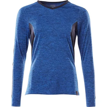 Pánské tričko MASCOT® Triko s dlouhým rukávem Azurově modrý melánž/černomodrá Velikost: XL
